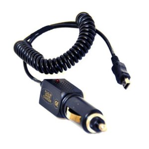 CARICATORE AUTO MINI 500mAh CON CONNETTORE MINI USB - CAVO A SPIRALE COLORE NERO (CA00.V3.MINI)