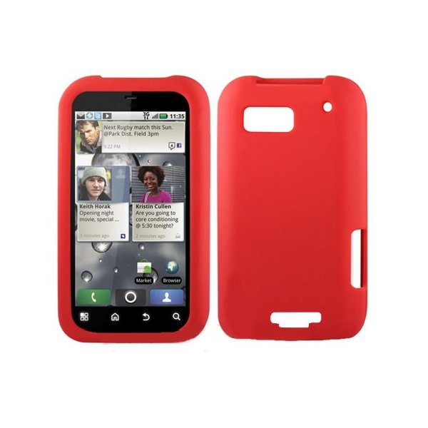 CUSTODIA GEL TPU SILICONE LUCIDA per MOTOROLA MB525, ME525 DEFY COLORE ROSSO