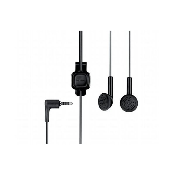 AURICOLARE STEREO con CONNETTORE JACK 2,5mm - TASTO DI CONTROLLO COLORE NERO ORIGINALE NOKIA WH-101 BULK