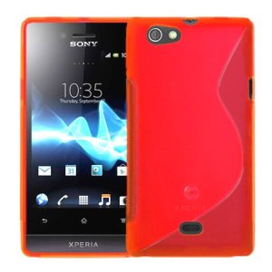 CUSTODIA GEL TPU SILICONE DOUBLE per SONY XPERIA MIRO ST23i COLORE ROSSO