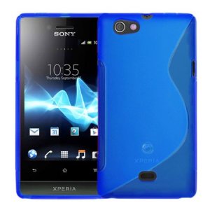 CUSTODIA GEL TPU SILICONE DOUBLE per SONY XPERIA MIRO ST23i COLORE BLU