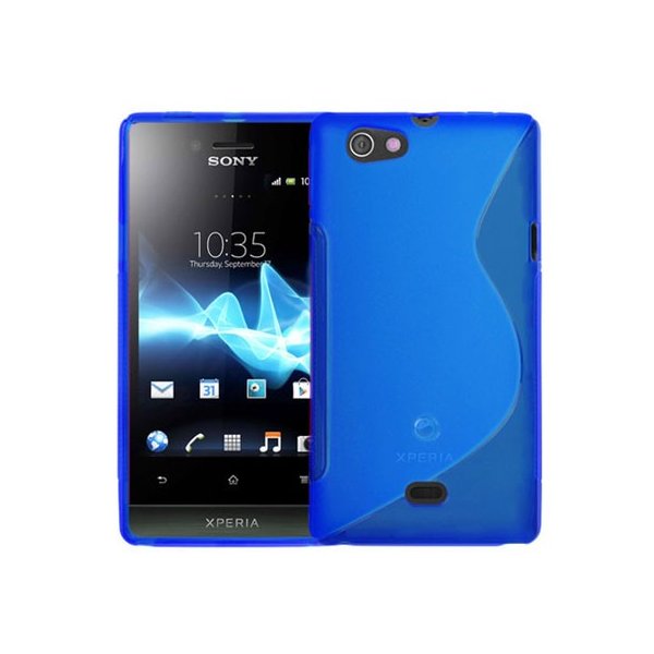 CUSTODIA GEL TPU SILICONE DOUBLE per SONY XPERIA MIRO ST23i COLORE BLU