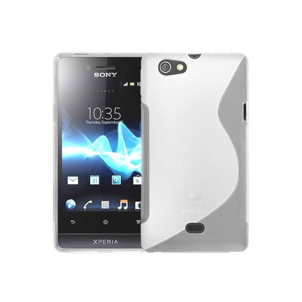 CUSTODIA GEL TPU SILICONE DOUBLE per SONY XPERIA MIRO ST23i COLORE BIANCO