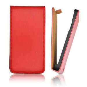 CUSTODIA VERTICALE SLIM FLIP PELLE SAMSUNG NOTE2 N7100, N7105 COLORE ROSSO