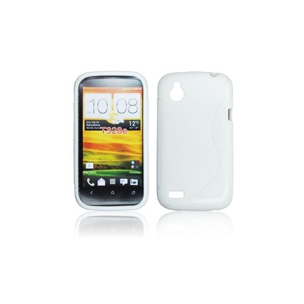 CUSTODIA GEL TPU SILICONE DOUBLE per HTC DESIRE X T328e COLORE BIANCO