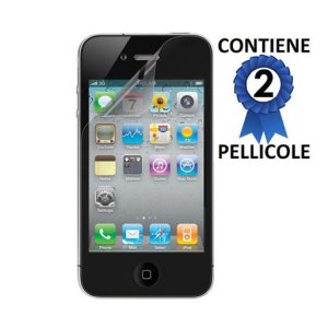 PELLICOLA PROTEGGI DISPLAY IPHONE 4, 4s CONFEZIONE 2 PEZZI