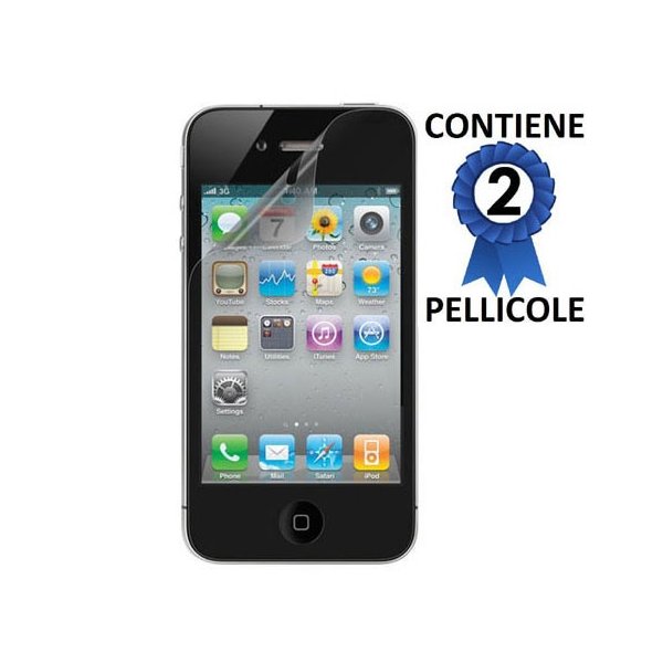 PELLICOLA PROTEGGI DISPLAY IPHONE 4, 4s CONFEZIONE 2 PEZZI