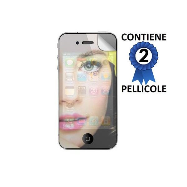 PELLICOLA PROTEGGI DISPLAY A SPECCHIO IPHONE 4, 4s CONFEZIONE 2 PEZZI