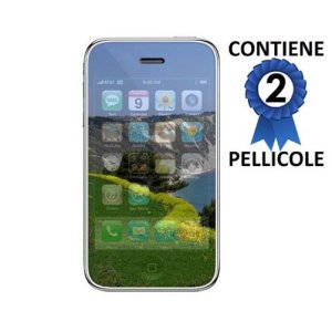 PELLICOLA PROTEGGI DISPLAY iPHONE 2G, 3G, 3Gs a SPECCHIO CONFEZIONE 2 PEZZI