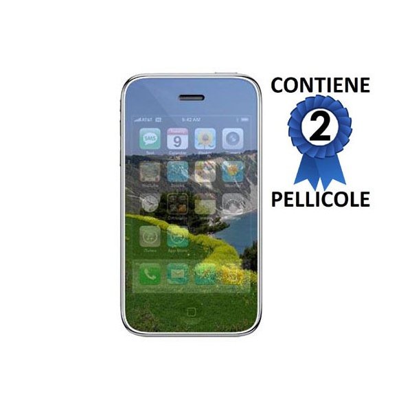 PELLICOLA PROTEGGI DISPLAY iPHONE 2G, 3G, 3Gs a SPECCHIO CONFEZIONE 2 PEZZI