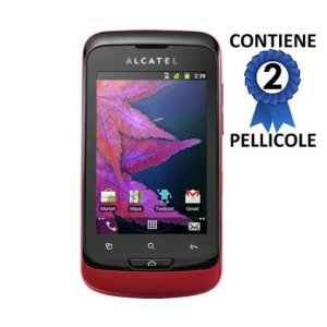 PELLICOLA PROTEGGI DISPLAY ALCATEL ONE TOUCH 918, 918D, 918 MIX, 922 CONFEZIONE 2 PEZZI