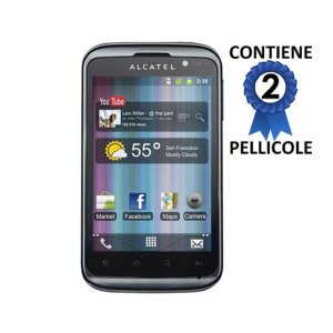 PELLICOLA PROTEGGI DISPLAY ALCATEL ONE TOUCH 991, 991D CONFEZIONE 2 PEZZI