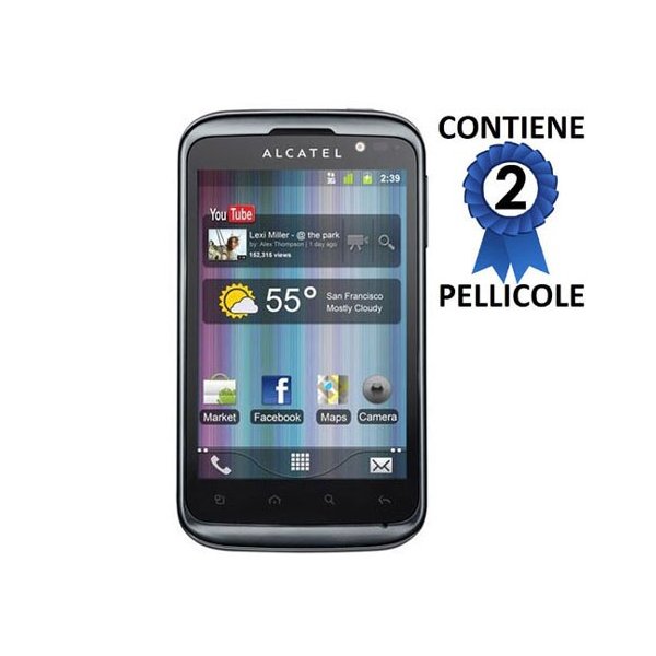 PELLICOLA PROTEGGI DISPLAY ALCATEL ONE TOUCH 991, 991D CONFEZIONE 2 PEZZI