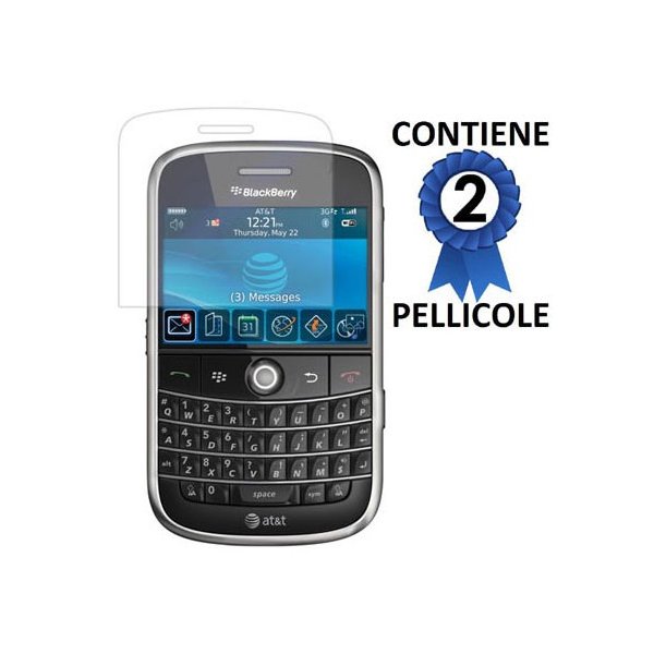 PELLICOLA PROTEGGI DISPLAY BLACKBERRY 9000 BOLD CONFEZIONE 2 PEZZI