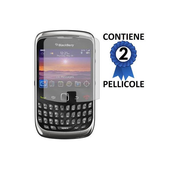 PELLICOLA PROTEGGI DISPLAY BLACKBERRY Curve 3G 9300 CONFEZIONE 2 PEZZI