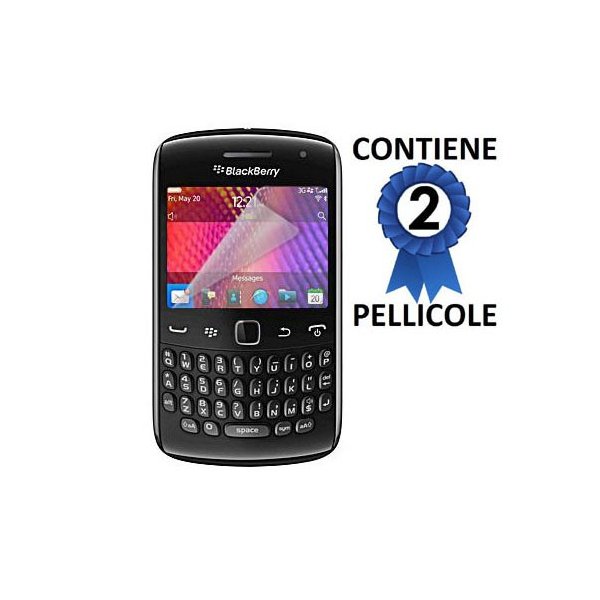 PELLICOLA PROTEGGI DISPLAY BLACKBERRY CURVE 9370, CURVE 9360, CURVE 9350 CONFEZIONE 2 PEZZI