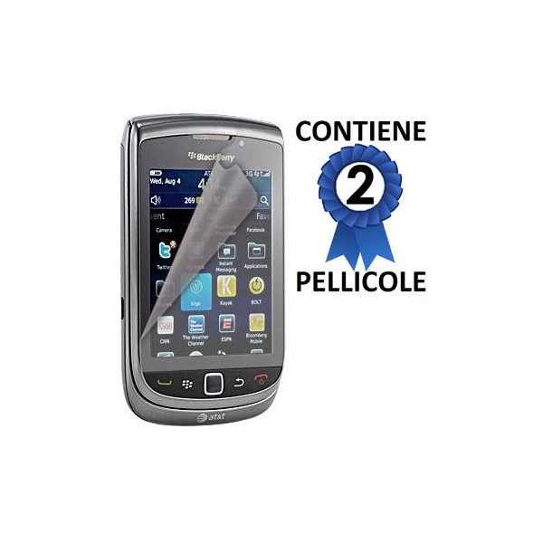 PELLICOLA PROTEGGI DISPLAY BLACKBERRY Torch 9810 CONFEZIONE 2 PEZZI