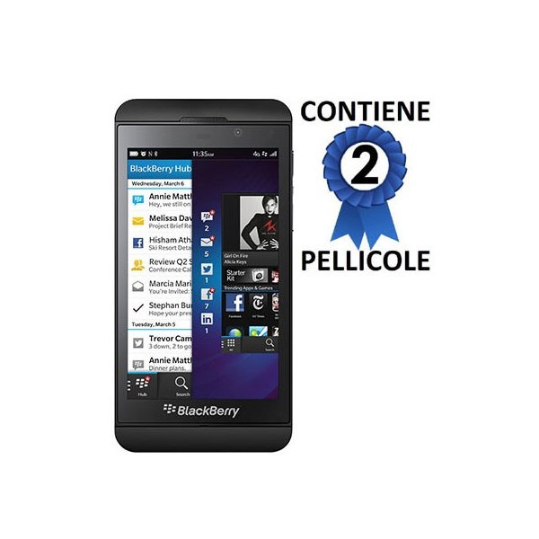 PELLICOLA PROTEGGI DISPLAY BLACKBERRY Z10 CONFEZIONE 2 PEZZI