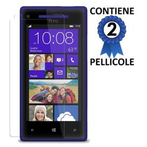 PELLICOLA PROTEGGI DISPLAY HTC WINDOWS PHONE 8X C620E CONFEZIONE 2 PEZZI