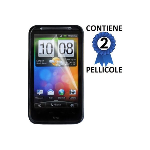 PELLICOLA PROTEGGI DISPLAY HTC DESIRE HD, ACE CONFEZIONE 2 PEZZI