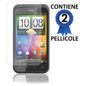 PELLICOLA PROTEGGI DISPLAY HTC INCREDIBLE S CONFEZIONE 2 PEZZI