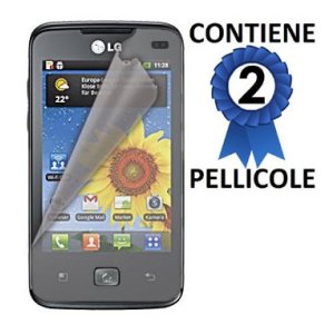 PELLICOLA PROTEGGI DISPLAY LG E510 Optimus Hub CONFEZIONE 2 PEZZI