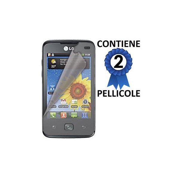 PELLICOLA PROTEGGI DISPLAY LG E510 Optimus Hub CONFEZIONE 2 PEZZI