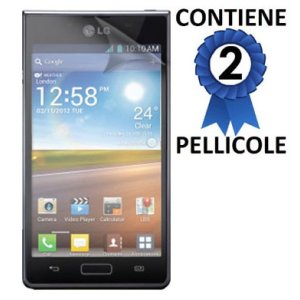 PELLICOLA PROTEGGI DISPLAY LG P760 OPTIMUS L9 CONFEZIONE 2 PEZZI