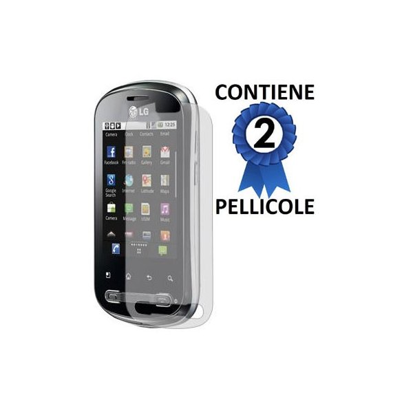 PELLICOLA PROTEGGI DISPLAY LG Optimus Me P350 CONFEZIONE 2 PEZZI