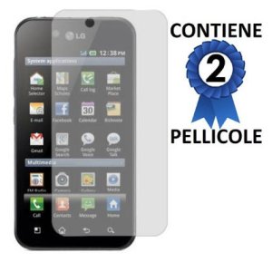 PELLICOLA PROTEGGI DISPLAY LG P970 Optimus Black CONFEZIONE 2 PEZZI