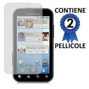 PELLICOLA PROTEGGI DISPLAY MOTOROLA MB525 DEFY CONFEZIONE 2 PEZZI