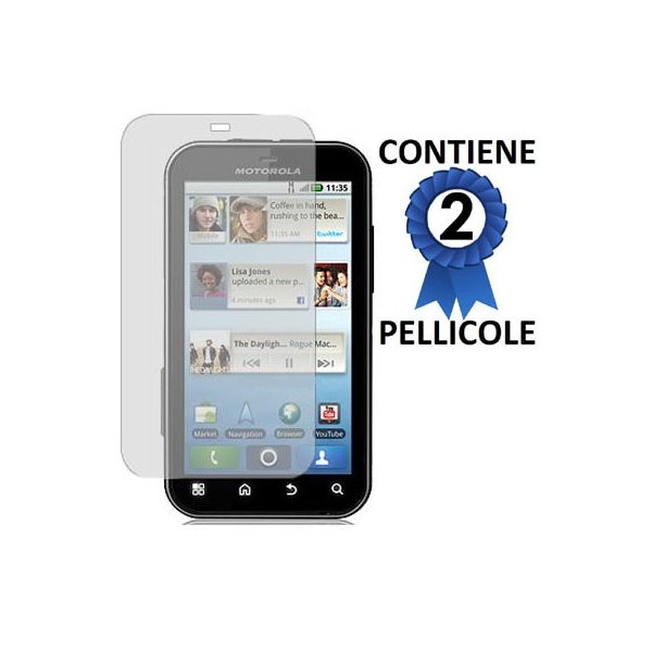 PELLICOLA PROTEGGI DISPLAY MOTOROLA MB525 DEFY CONFEZIONE 2 PEZZI