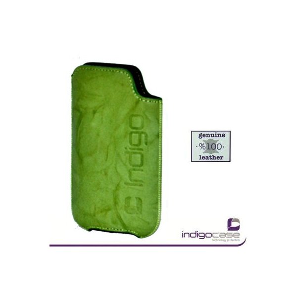 CUSTODIA IN VERA PELLE A SACCHETTO per APPLE IPHONE 4, 4S E MODELLI SIMILARI INDIGO CASE COLORE VERDE