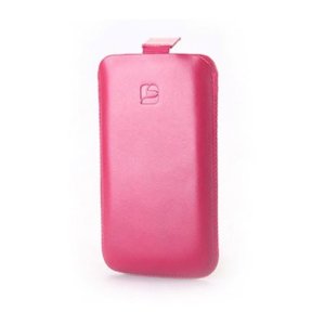 CUSTODIA A SACCHETTO IN VERA PELLE per SAMSUNG S5230, LG KP500, NOKIA N85 INDIGO CASE MISURA SMALL COLORE ROSA