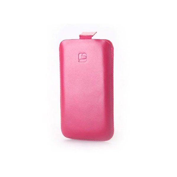 CUSTODIA A SACCHETTO IN VERA PELLE per SAMSUNG S5230, LG KP500, NOKIA N85 INDIGO CASE MISURA SMALL COLORE ROSA