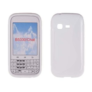 CUSTODIA GEL TPU SILICONE DOUBLE per SAMSUNG B5330 Galaxy Chat COLORE BIANCO