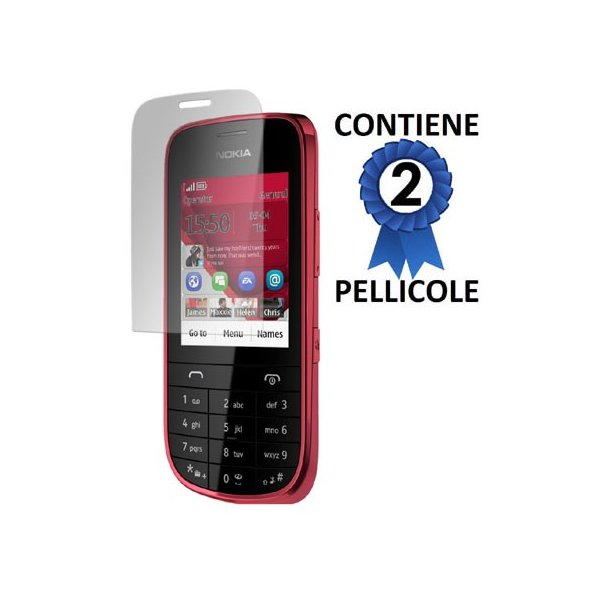 PELLICOLA PROTEGGI DISPLAY NOKIA ASHA 203 CONFEZIONE 2 PEZZI