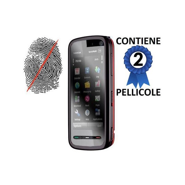 PELLICOLA PROTEGGI DISPLAY ANTI IMPRONTA NOKIA 5800, 5230 CONFEZIONE 2 PEZZI