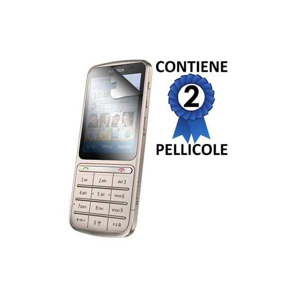 PELLICOLA PROTEGGI DISPLAY NOKIA  C3-01 Touch and Type CONFEZIONE 2 PEZZI