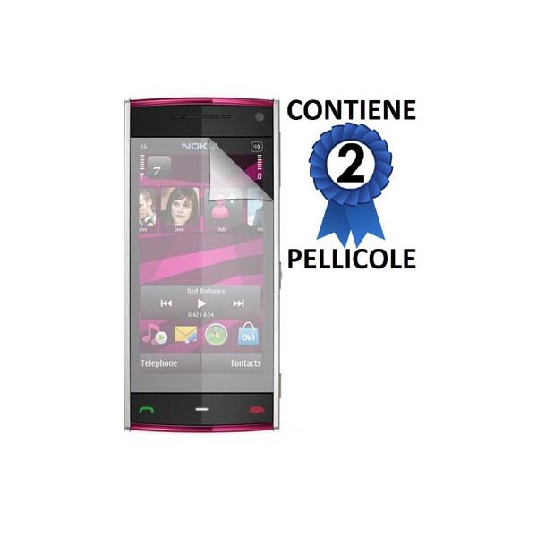 PELLICOLA PROTEGGI DISPLAY NOKIA X6, X6 8GB, X6 16GB, X6 32GB CONFEZIONE 2 PEZZI