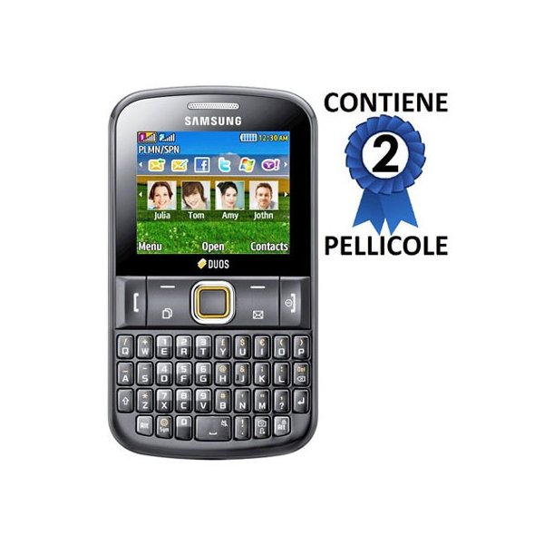 PELLICOLA PROTEGGI DISPLAY SAMSUNG E2220, CHAT 222 CONFEZIONE 2 PEZZI