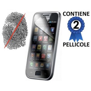 PELLICOLA PROTEGGI DISPLAY ANTI IMPRONTA SAMSUNG i9000 galaxy s CONFEZIONE 2 PEZZI