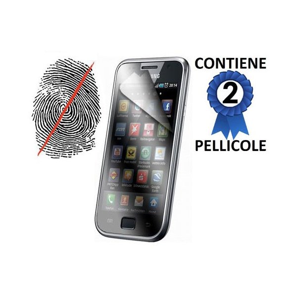 PELLICOLA PROTEGGI DISPLAY ANTI IMPRONTA SAMSUNG i9000 galaxy s CONFEZIONE 2 PEZZI