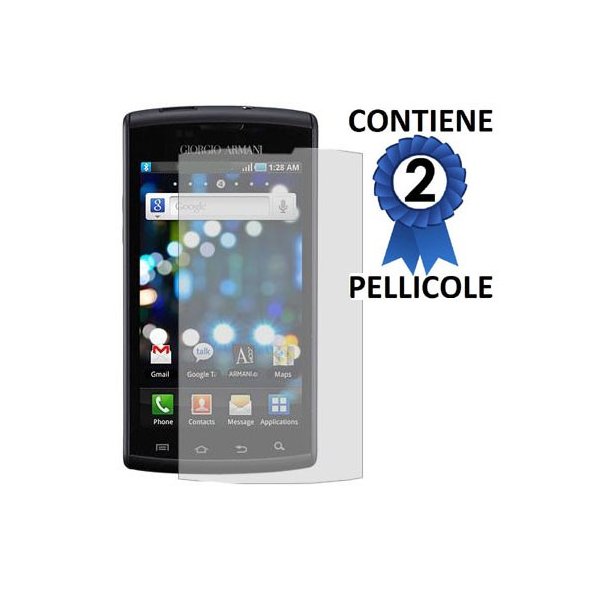 PELLICOLA PROTEGGI DISPLAY SAMSUNG I9010 GALAXY S GIORGIO ARMANI CONFEZIONE 2 PEZZI