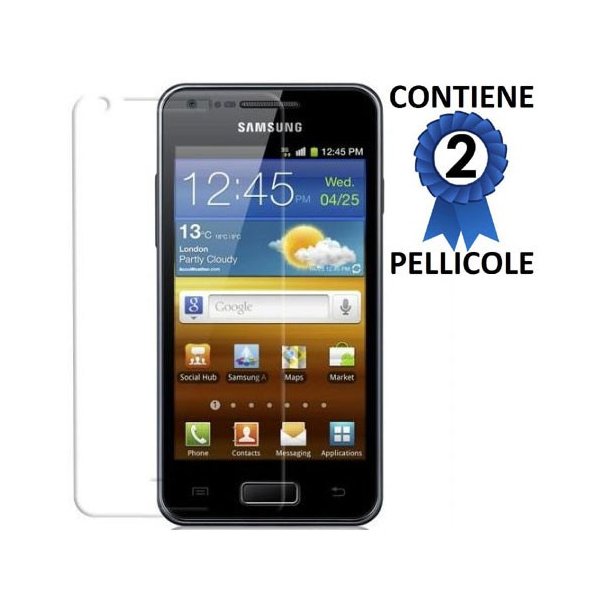 PELLICOLA PROTEGGI DISPLAY SAMSUNG i9070 GALAXY S ADVANCED CONFEZIONE 2 PEZZI