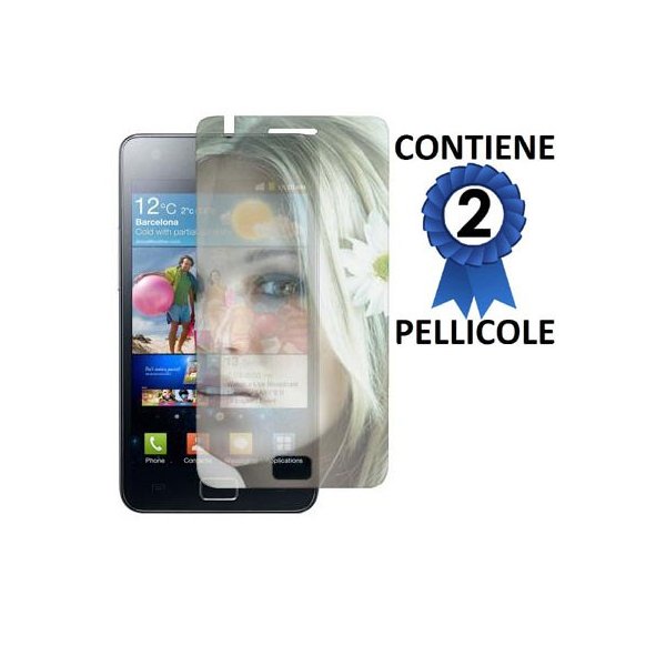 PELLICOLA PROTEGGI DISPLAY A SPECCHIO SAMSUNG I9100 Galaxy S II, I9105 Galaxy S II Plus CONFEZIONE 2 PEZZI