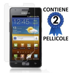 PELLICOLA PROTEGGI DISPLAY SAMSUNG I9103 Galaxy R CONFEZIONE 2 PEZZI