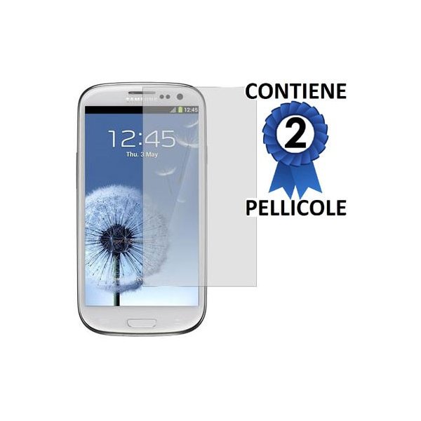 PELLICOLA PROTEGGI DISPLAY SAMSUNG i9300 Galaxy S3, I9305 Galaxy S3 LTE 4G CONFEZIONE 2 PEZZI