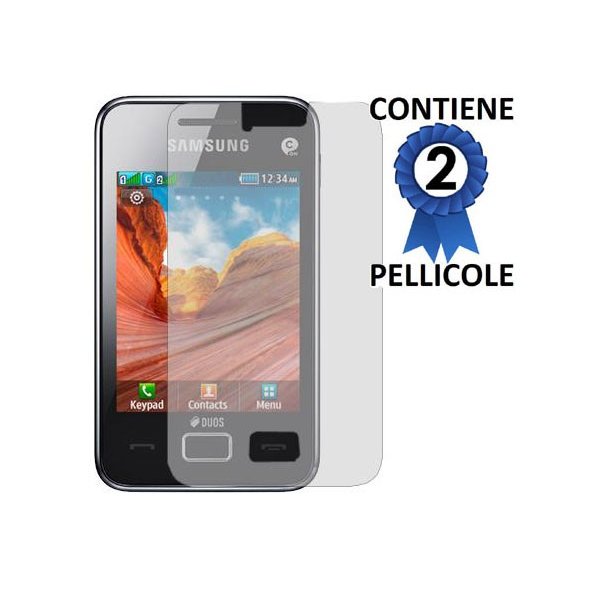 PELLICOLA PROTEGGI DISPLAY SAMSUNG S5222 STAR 3 DUOS CONFEZIONE 2 PEZZI