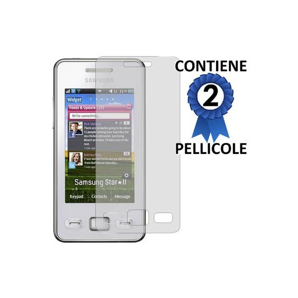 PELLICOLA PROTEGGI DISPLAY SAMSUNG S5260 STAR II CONFEZIONE 2 PEZZI